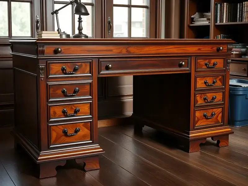 Restored wooden desk